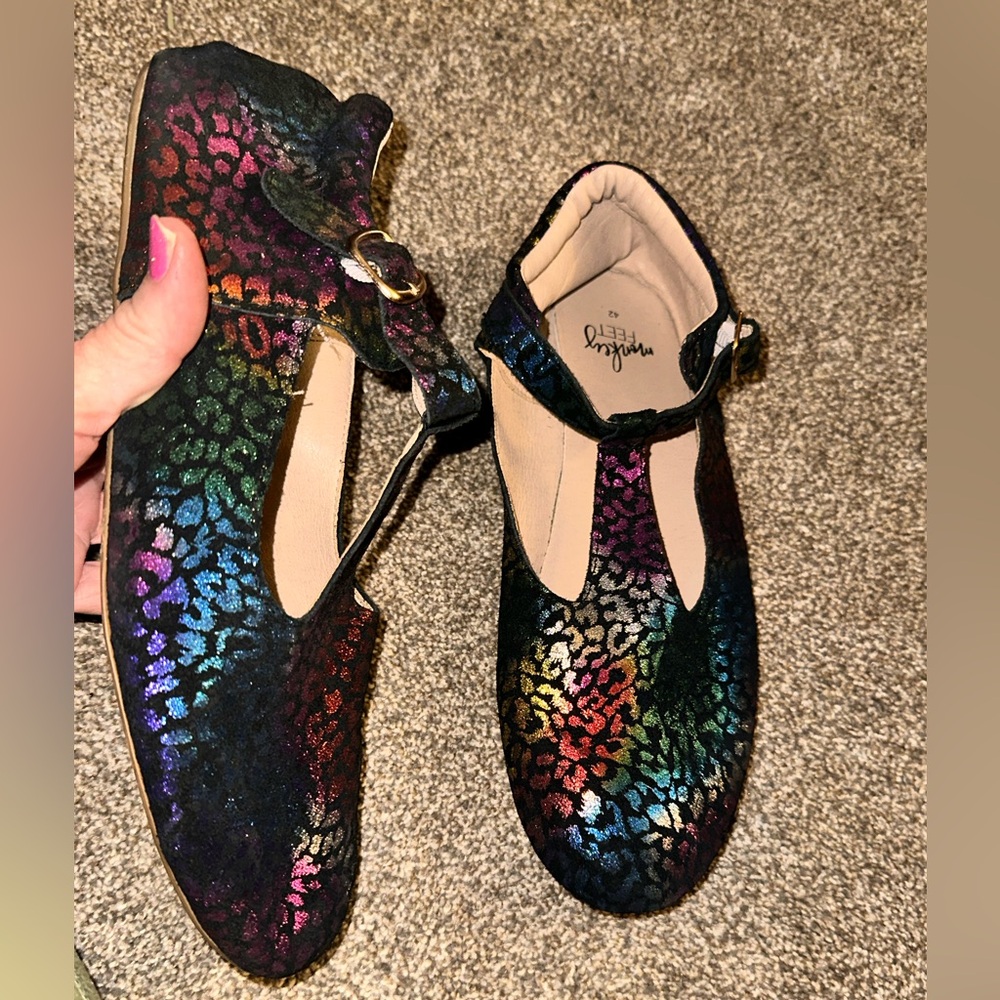 WOMENS Size 10 1/2 -11. Colorful Print Mary Jane. Monkey Feet.MUST BE BUNDLED
